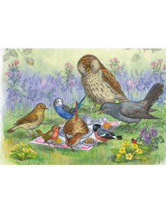 Ansichtkaart vogel verjaardag Molly Brett