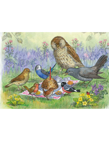 Ansichtkaart vogel verjaardag Molly Brett