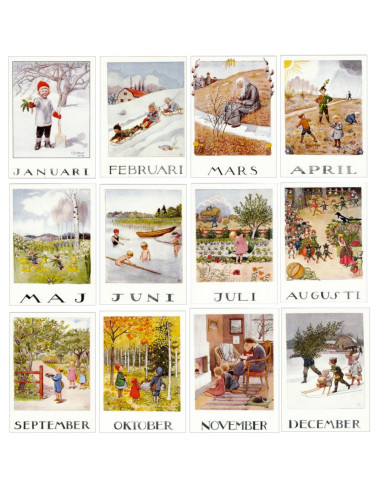 Maand ansichtkaarten Elsa Beskow