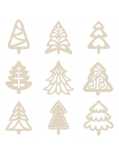 Houten mini figuurtjes kerstboom