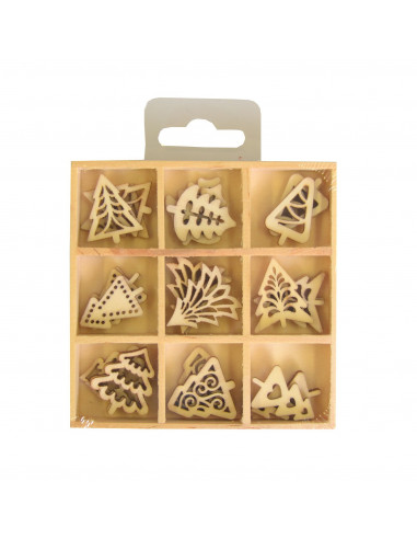 Houten mini figuurtjes kerstboom