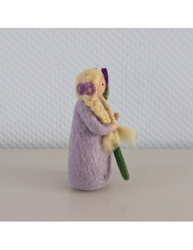 Vilten bloemenfee paars