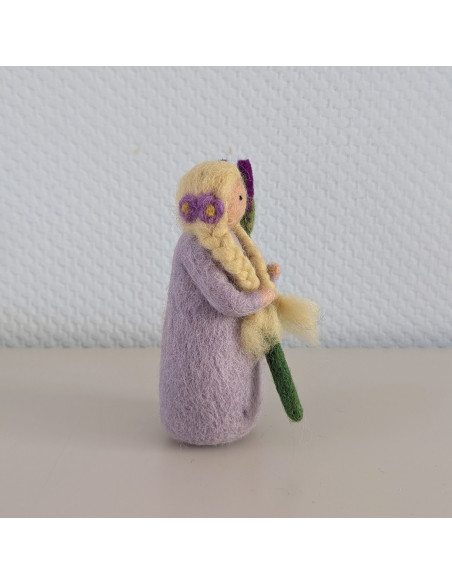 Vilten bloemenfee paars