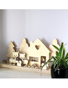 Hertjes in bos 3D 2