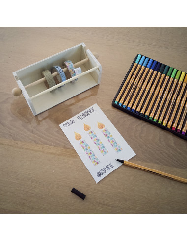 Houten masking tape houder