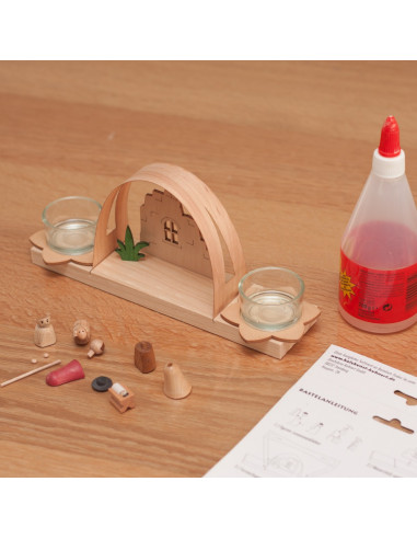 Knutsel kerststal theelicht