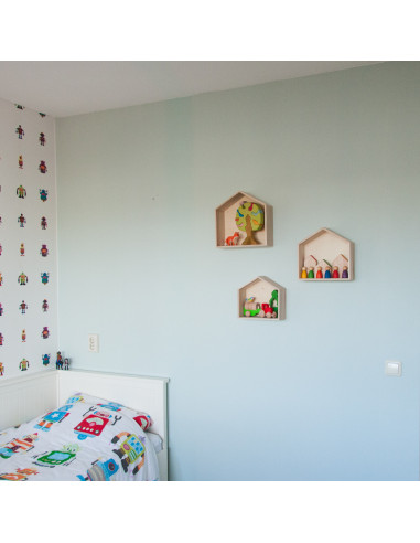 Wandplank huisjes
