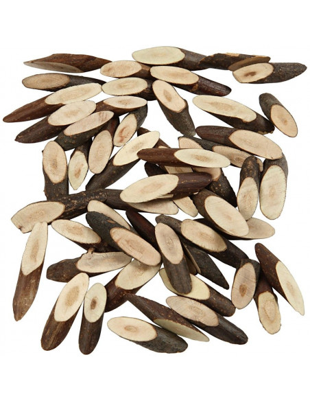 Mini houtplakjes schuin