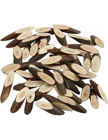 Mini houtplakjes schuin