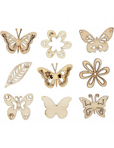 Houten mini figuurtjes vlinder