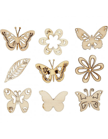 Houten mini figuurtjes vlinder