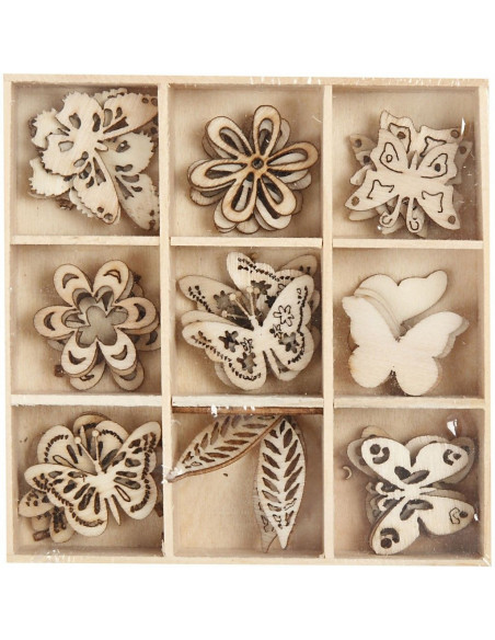 Houten mini figuurtjes vlinder