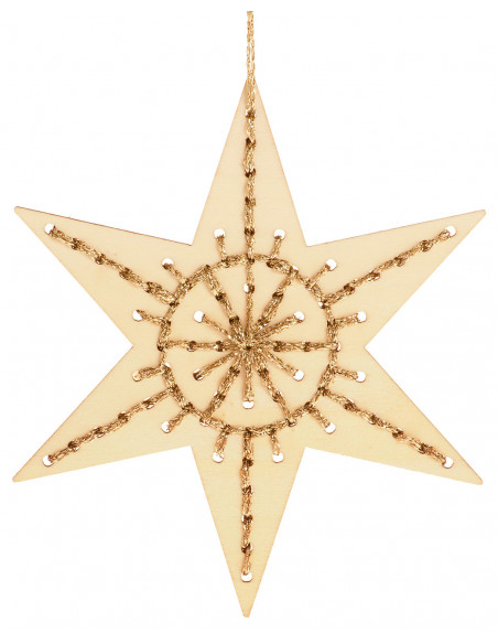 Kerstster hout borduren Kerstster hout borduren