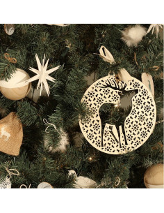 XL houten kerstbal hert 2