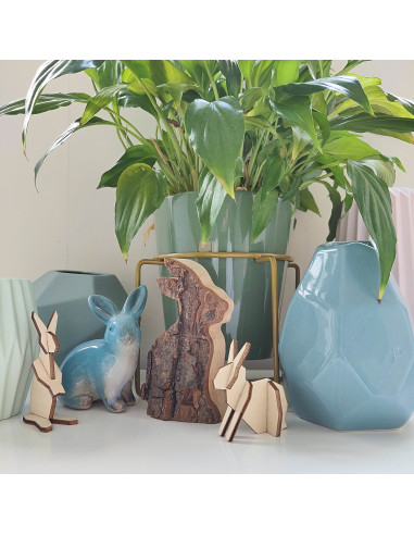 Haas met boombast rechtop