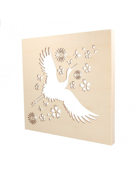 Wandpaneel kraanvogels met bloemen