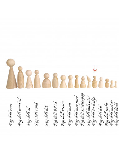 Peg doll in bakje