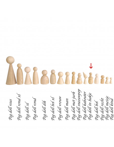 Peg doll in bakje