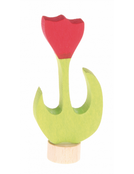 Rode tulp steker voor verjaardagsring