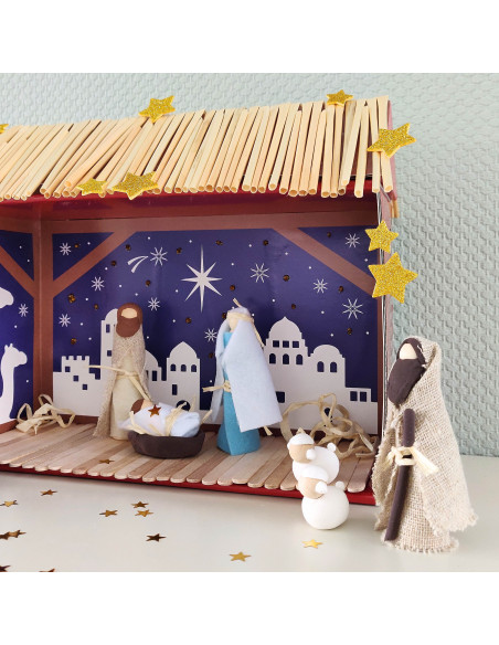 Knutsel kerststal compleet