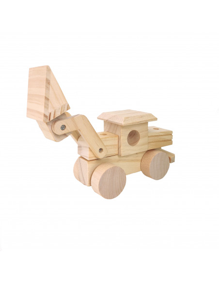 Houten graafmachine bouwpakket