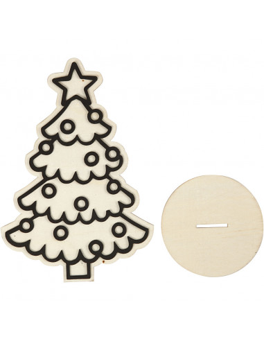 Inkleur kerstboom hout