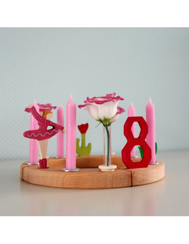 Rode tulp steker voor verjaardagsring