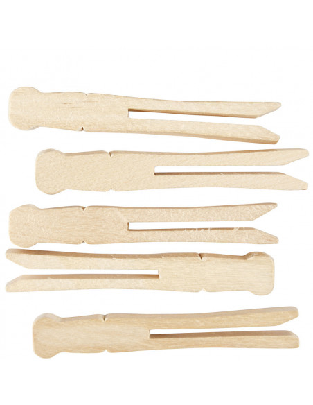 Oude houten wasknijper plat