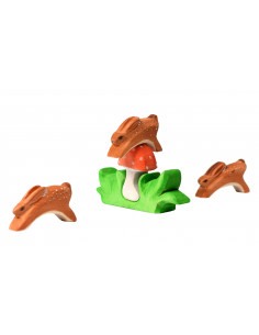 Paddenstoel met haasjes set