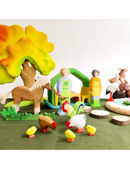 Eikenboom XL met specht in herfstkleuren