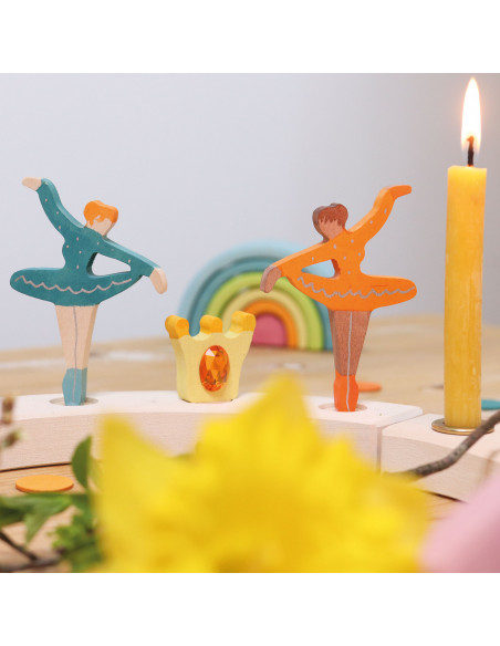 Ballerina steker groen voor verjaardagsring